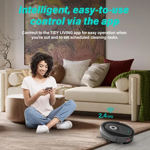 Miniatura 5 de Robot aspirador y trapeador combinado, 4000 pa automático con tanque de agua y cubo de basura, robot de aspiradora inteligente de carga automática