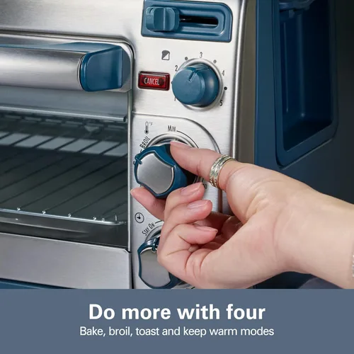 Miniatura 6 de Hamilton Beach Horno tostador de encimera 2 en 1 y tostadora de 2 rebanadas de ranura larga, temporizador de 60 minutos y apagado automático