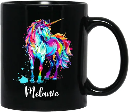 Miniatura 25 de Taza de café personalizada con nombre, taza de café personalizada con animales marinos coloridos del océano, 11 onzas, 15 onzas, taza de cerámica