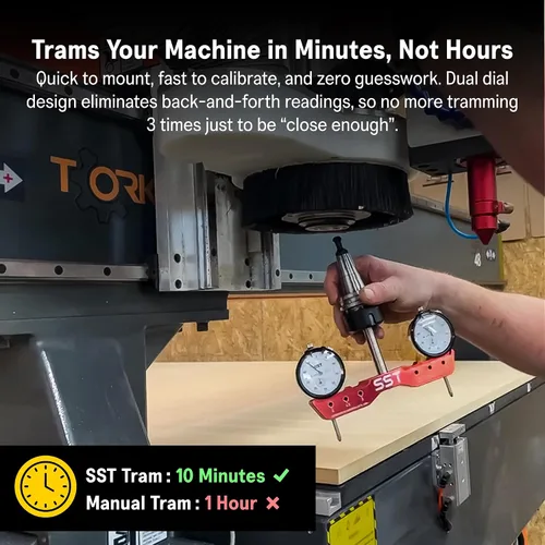 Miniatura 4 de SST - Sistema Mini de Tramado para Torno y Fresadora - Tramado, Alineación y Cuadrado para Calibración de Máquinas - Para Desalineación Angular