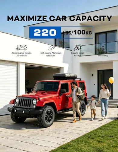 Miniatura 3 de Wonderdriver Barras transversales para portaequipajes de techo de 220 libras compatibles con Jeep Wrangler JK JL Gladiator JT 2007-2026
