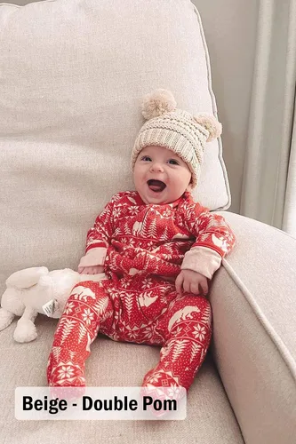 Miniatura 6 de Funky Junque Exclusives - Gorro de punto para bebé, gorro de invierno cálido con pompón y calavera