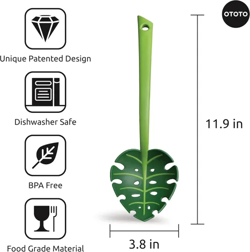 Miniatura 2 de OTOTO Jungle Spoon Monstera Cucharón - Nailon Resistente al Calor Alto Sin BPA para Cocinar con Utensilios de Cocina Antiadherentes, Herramientas