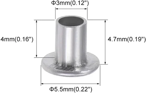 Miniatura 2 de uxcell 200 remaches semi-tubulares de cabeza plana de aluminio de 0.118 in x 0.157 in, tono plateado
