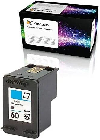 Cartucho de tinta de repuesto para impresoras HP 60 Negro para impresoras Envy 120 114 Deskjet F4480 F4210 D1660 F4400 (1 negro)