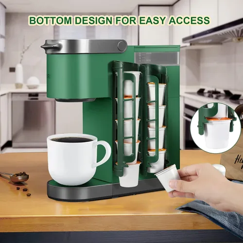 Miniatura 3 de STORAGENIE Soporte para cápsulas de café Keurig, montaje en pared lateral, almacenamiento de tazas K, perfecto para mostradores pequeños