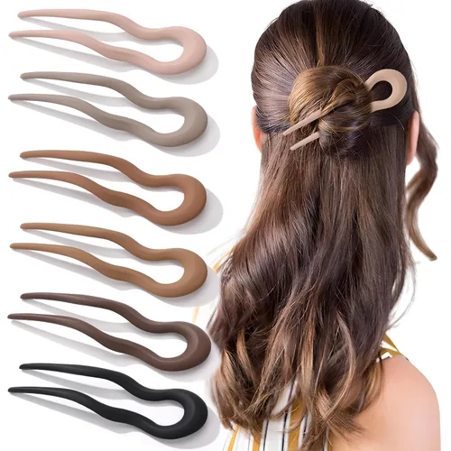 Miniatura 13 de 6 piezas de broches franceses para el cabello para mujer, broches franceses para el cabello con caparazón de tortuga, broches grandes para peinar