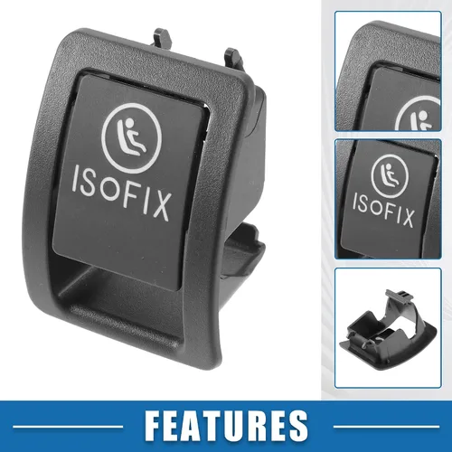Miniatura 4 de Anclaje de asiento trasero infantil ISOFix cubierta A2059200513 para Mercedes Benz C300 C350 C200 C180 C400 C450 C43 AMG C63 AMG W205 2015-2020 negro