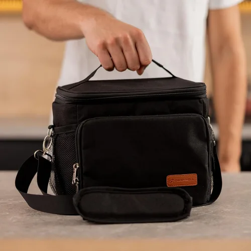 Miniatura 7 de Carrywell Lonchera aislada (no fabricada en China) para hombres, lonchera para hombre, a prueba de fugas, plegable, enfriador de lados suaves