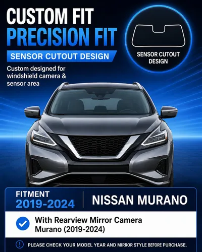 Miniatura 2 de Pigenius Parasol para parabrisas Nissan Murano 2015-2018, acabado plateado metálico