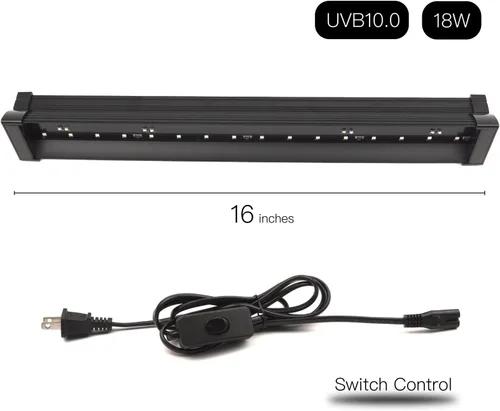 Miniatura 3 de Luz LED UVB para reptiles – Lámpara UV lineal UVB10.0 de 16 pulgadas y 18 W para dragones barbudos, tortugas y lagartos – Tira de barra UVB