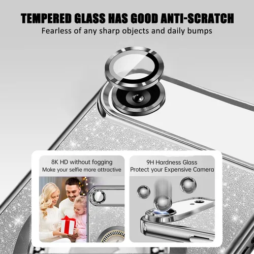 Miniatura 394 de Misscase Funda magnética con purpurina para iPhone 11 compatible con MagSafe, protección completa, delgada, a prueba de golpes, antiarañazos