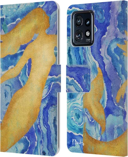 Head Case Designs Officially Licensed Paul Brent Agate Mermaid Coastal Leather Book Wallet Case Cover Compatible with Motorola Moto Edge 40 Pro