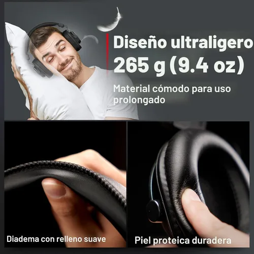 Miniatura 5 de FIFINE Auriculares de monitor de estudio para grabación, auriculares con cable con controlador de 50mm, auriculares sobre la oreja con cables Negro