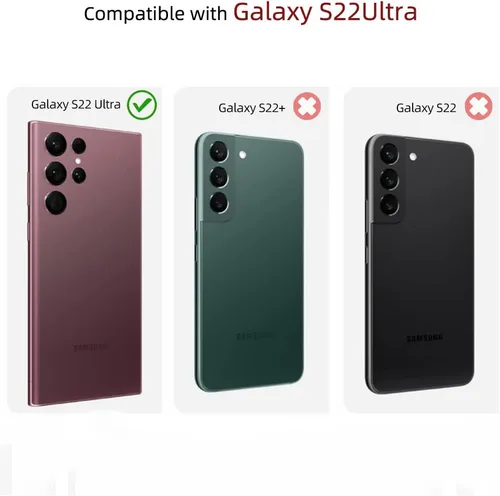Miniatura 2 de TwoHead Funda tipo cartera para Samsung Galaxy S22 Ultra con tarjetero y funda magnética desmontable, funda de cuero con protección completa
