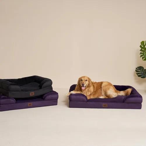 Miniatura 145 de EHEYCIGA – Cama ortopédica impermeable para perros pequeños, de espuma viscoelástica tipo caja de huevos, con bordes elevados y base antideslizante