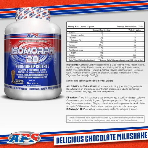 Miniatura 2 de APS Nutrition Isomorph 28 Proteína en polvo Aislado de suero puro Aislados prensados en frío, ultrafiltrados e intercambio iónico 0.99 oz