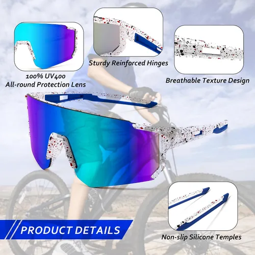 Miniatura 2 de FEISEDY Gafas de sol para niños, gafas de sol de béisbol juveniles, UV400, deportes, adolescentes, ciclismo, sombras para niños y niñas de 8 a 16