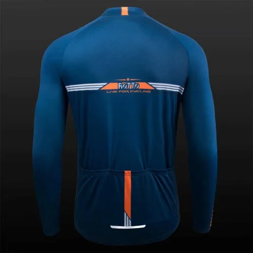 Miniatura 7 de ROTTO Camiseta de ciclismo para hombre, manga larga, serie Simple Line