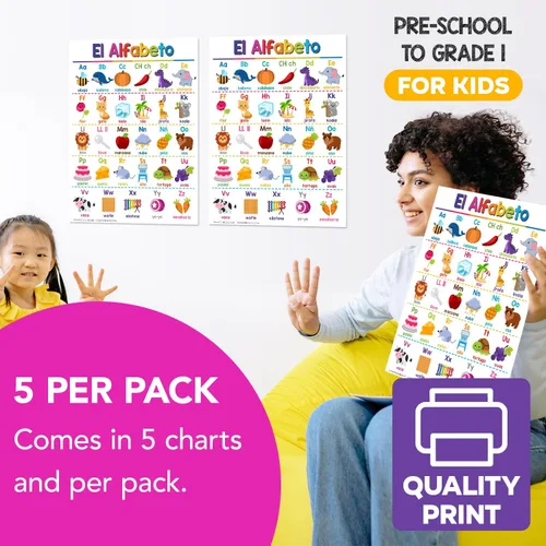 Miniatura 4 de El Alfabeto - Carteles educativos en español para niños, alfabeto, bilingüe, aprendizaje en el aula y en casa, ayuda visual y decoraciones
