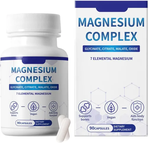 Miniatura 6 de Complejo de magnesio de 1000 mg con 8 tipos - glicinato, citrato, malato - Apoya la relajación muscular, la salud ósea, la producción de energía