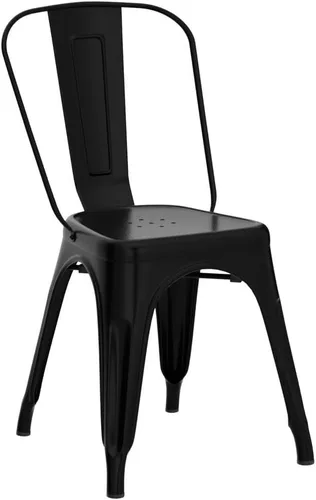 Miniatura 5 de Sillas de metal para interiores y exteriores, sillas laterales apilables para restaurante, bistró, cafetería, Tolix con respaldo, juego de 2, sillas