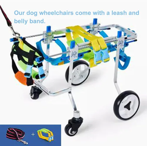 Miniatura 5 de Silla de ruedas para perros, carrito de apoyo completo para discapacitados, patas delanteras/traseras, ajustable para silla de ruedas para mascotas
