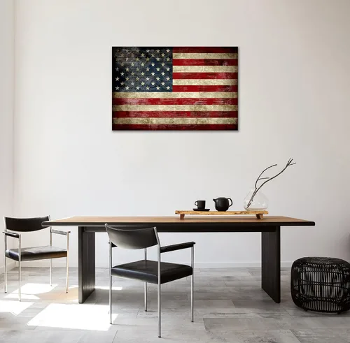 Miniatura 2 de SKASNFAI Póster retro de la bandera de Estados Unidos, arte de pared para la oficina en casa, imagen positiva, Día de la Independencia, Día