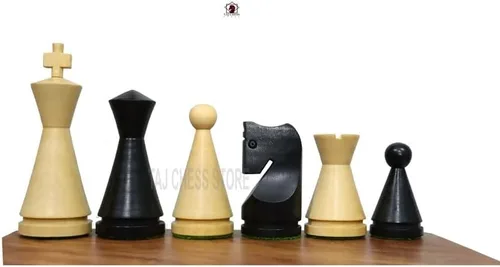 Juego de ajedrez ruso ponderado, solo piezas de ajedrez minimalista en cono, juego de ajedrez de madera con peso, tamaño King de 4.1 pulgadas