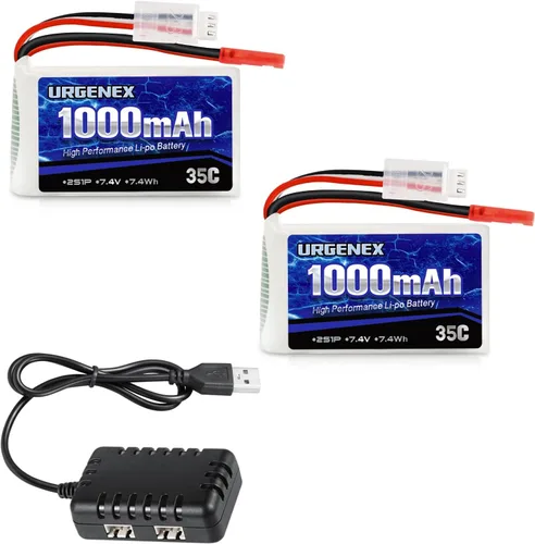 Miniatura 8 de 2S Lipo Batería 7.4V 1000mAh 35C (Burst 70C) Batería recargable RC con enchufe JST compatible con WLtoys RC Cars A949 A959 A969 A979 K929