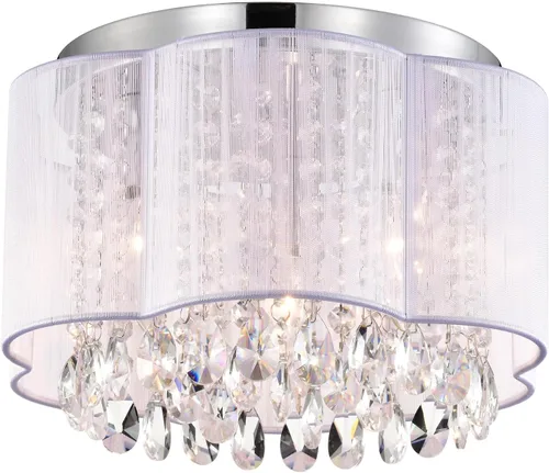 Miniatura 12 de LaLuLa Candelabro de cristal morado para dormitorio de niñas, lámpara de techo E12 de 3 luces, pantalla de cuerda de algodón hecha a mano, elegante