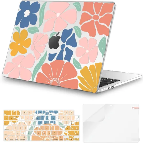 Miniatura 29 de iCasso para M4 MacBook Air de 13 pulgadas Funda 2025 2024-2022 M3 M2 Modelo A 3240 A3113 A2681, Funda de plástico de patrón protector resistente