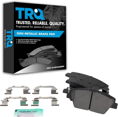 Miniatura 141 de TRQ Pastillas de freno delanteras semi metálicas compatibles con Ford Expedition 2018-2021 F-150 2018-2020 Lincoln Navigator 2018-2022