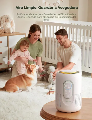 Miniatura 2 de Momcozy Purificador de Aire para Guardería, Sistema de 4 Filtros con H13 HEPA y Carbón, Monitor de Calidad del Aire PM2.5 en Tiempo Real y Pantalla
