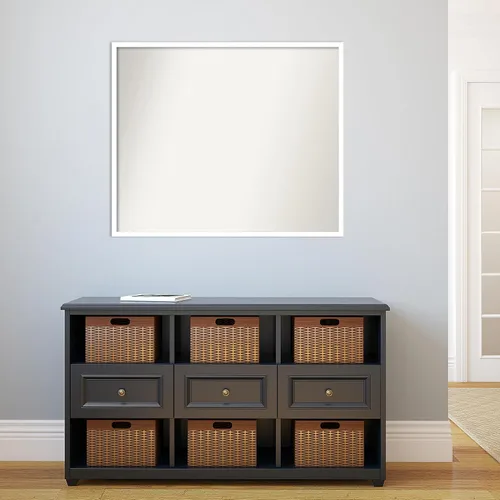 Miniatura 147 de Amanti Art Espejo de baño blanco para sobre el fregadero, 32 x 45 pulgadas, espejo de tocador rectangular blanco esbelto, marco de madera moderno