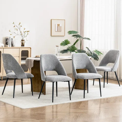 Miniatura 16 de Rowill Juego de 2 sillas de comedor tapizadas de mediados de siglo, modernas sillas de comedor, sillas de cocina, sillas decorativas con patas