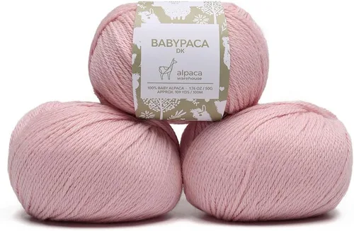 Miniatura 12 de 100% Hilo de Lana de Alpaca Bebé (Juego de 3 Madejas, 150 Gramos) Peso DK - Hecho en Perú - Celestialmente Suave y Perfecto para Tejer y Ganchillo