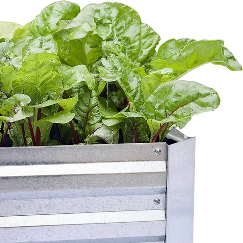 Miniatura 6 de Camas de jardín elevadas galvanizadas para verduras, caja de plantación grande de metal, kit de jardinería de acero para flores y hierbas
