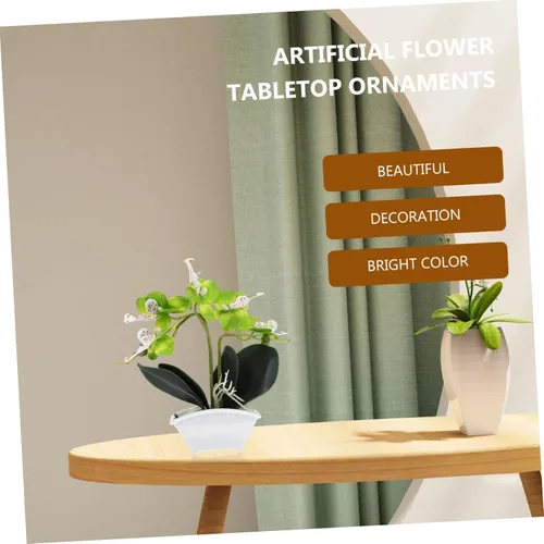 Miniatura 4 de Flor de seda falsa decorativa de Phalaenopsis para decoración de plantas de mesa, orquídea de seda artificial, mini orquídea para eventos