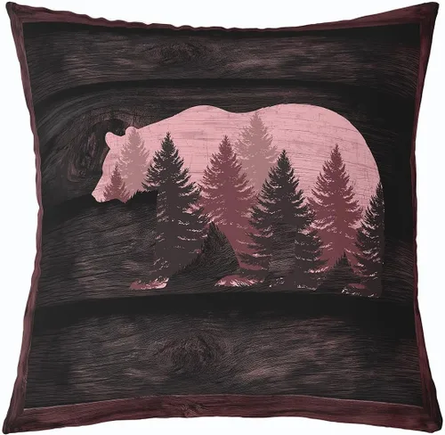 Miniatura 34 de Cartoon Bear Pillow Cover Cute Wild Animal Paw Print Cushion Cover for Kids Boys Girls Teens Jungle Pine Trees Silhouette Cabin Pillow Case for