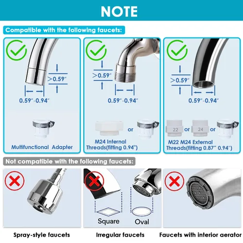 Miniatura 2 de Vortopt Filtro de agua para grifo para fregadero, flujo rápido, sistema de filtración de agua de montaje en grifo de 400 galones para agua