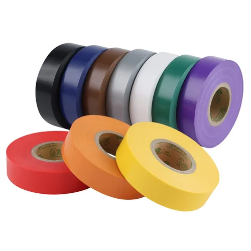 Lichamp Paquete de 10 cintas eléctricas de colores impermeables, 3/4 pulgadas x 66 pies, cinta eléctrica de alta temperatura de grado industrial con