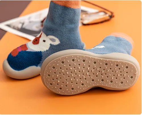 Miniatura 5 de 2 pares de calcetines de bebé antideslizantes de suela suave de goma para bebés