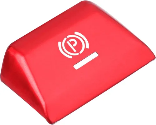 Miniatura 9 de iJDMTOY Cubierta decorativa de botón de liberación de freno de mano de aluminio rojo deportivo compatible con Porsche 2017 en adelante Panamera