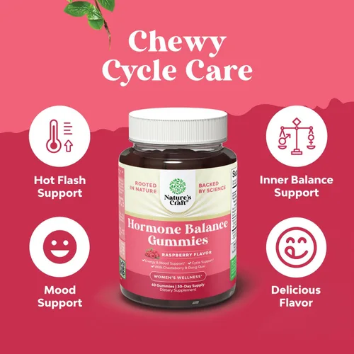 Miniatura 6 de Gomas de Equilibrio Hormonal para Mujeres de Todas las Edades - Suplemento de Apoyo al PMS para Mujeres para Regular el Ciclo Menstrual