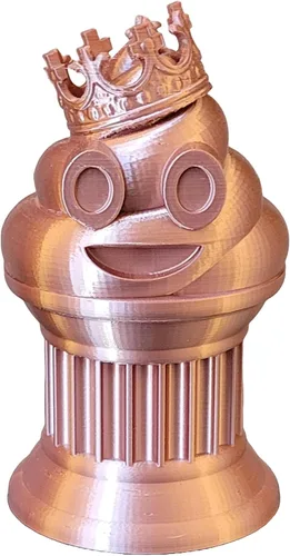 Miniatura 11 de Znet3D Trofeo de emoji King Poop – Premio divertido y regalo – Hecho a mano con fabricación aditiva – 6 pulgadas de alto – Con un emoji de caca seda