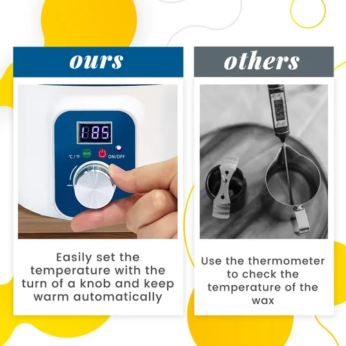 Miniatura 4 de KQU Olla eléctrica para derretir cera para hacer velas, derretidor de cera con pantalla digital de temperatura, olla antiadherente para hacer velas