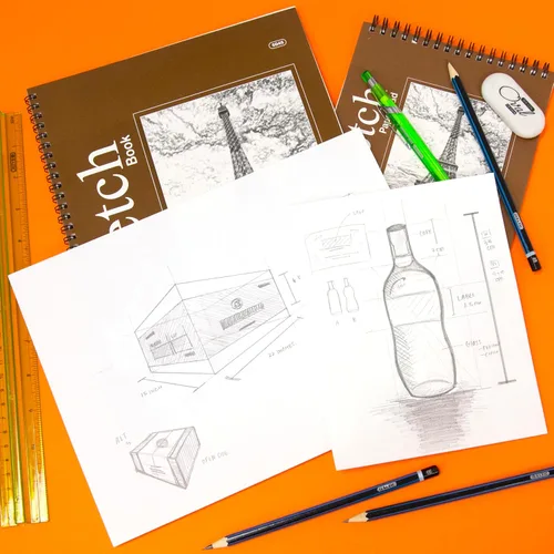 Miniatura 7 de BAZIC - Bloc de bocetos de 50 hojas de 6 x 8 pulgadas, cuaderno de bocetos en espiral encuadernado en la parte superior, libro para colorear para 50
