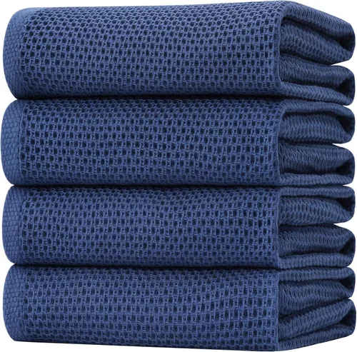 Miniatura 133 de Homaxy Paños de cocina de 100% algodón con tejido de gofre, ultra suaves, absorbentes, de secado rápido, 12 x 12 pulgadas, paquete de 6, amarillo