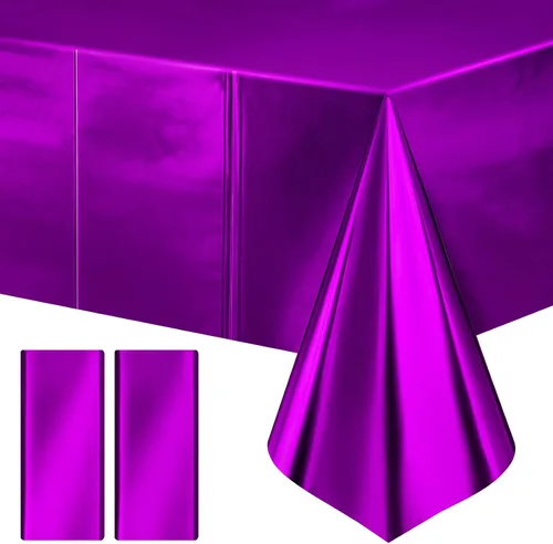 Miniatura 25 de Just Shimmer 2 piezas Mantel de Plástico Oro Rosa - Impresionante Acabado Mate Metálico, 40" x 108" Mantel para Mesa de Despedida de Soltera